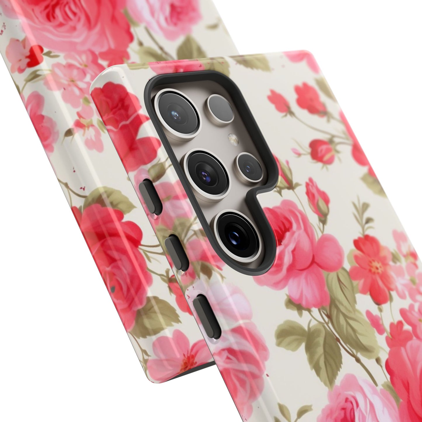 Floral Phone Case - Tough Cases with Elegant Rose Design