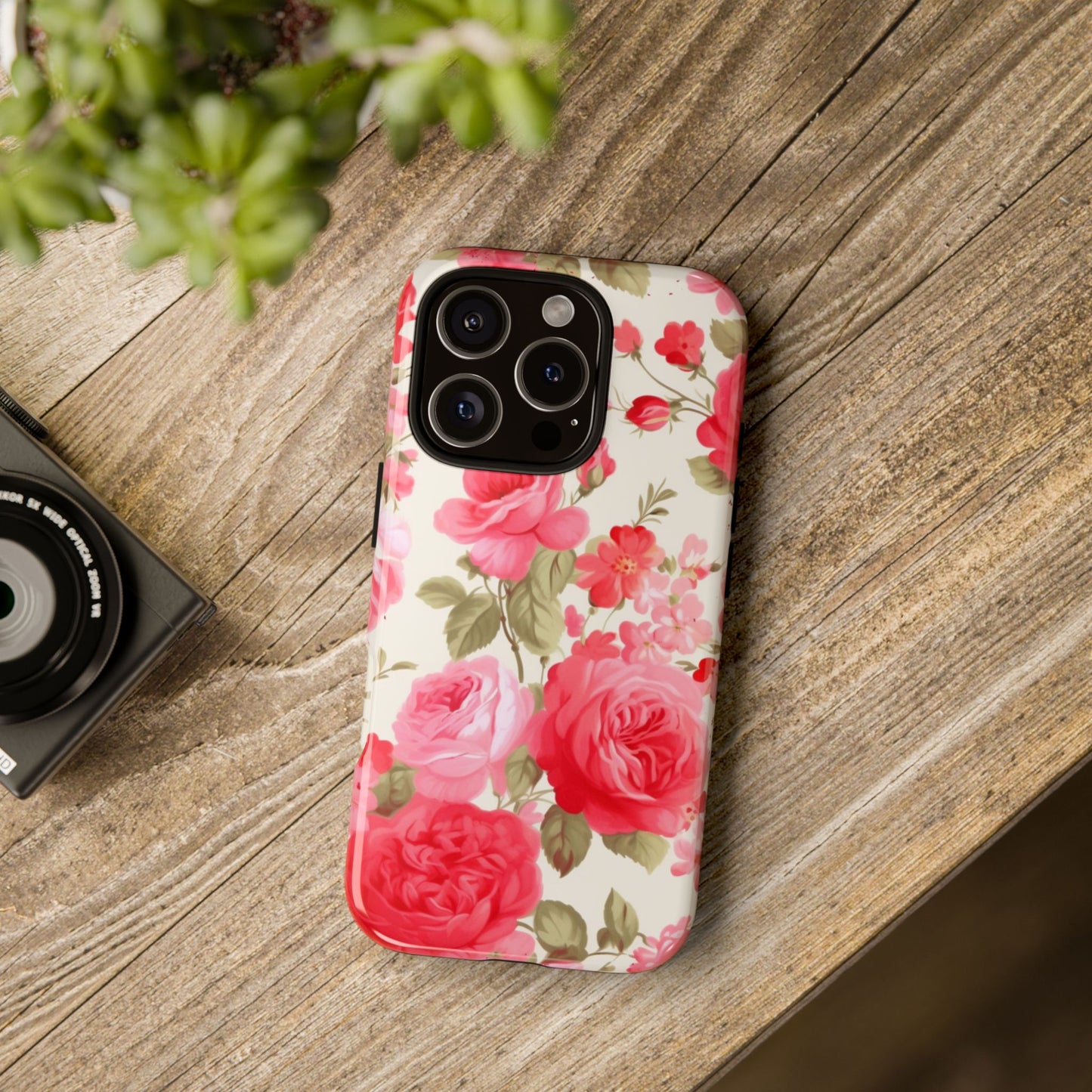 Floral Phone Case - Tough Cases with Elegant Rose Design