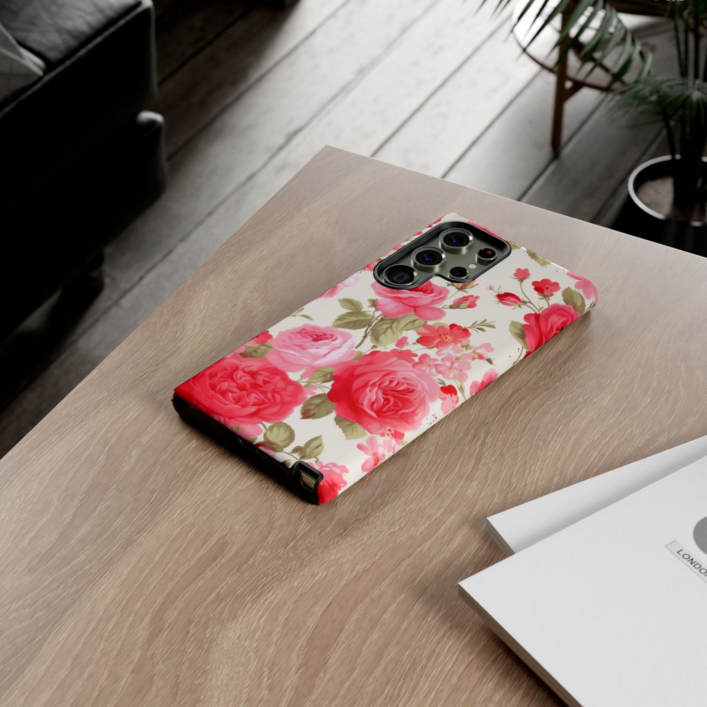 Floral Phone Case - Tough Cases with Elegant Rose Design