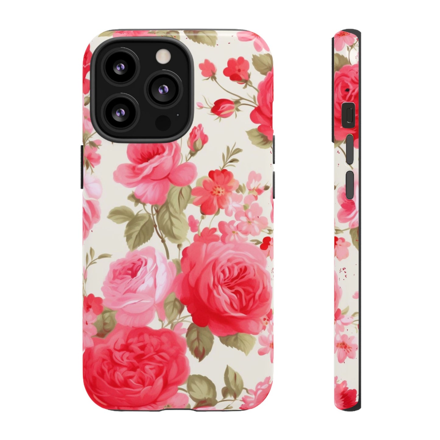 Floral Phone Case - Tough Cases with Elegant Rose Design