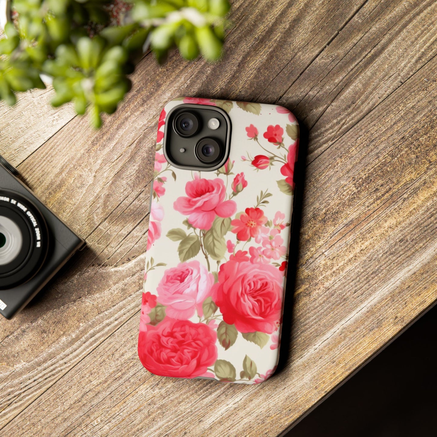 Floral Phone Case - Tough Cases with Elegant Rose Design