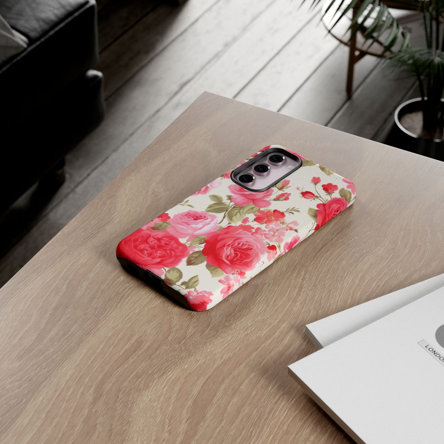 Floral Phone Case - Tough Cases with Elegant Rose Design