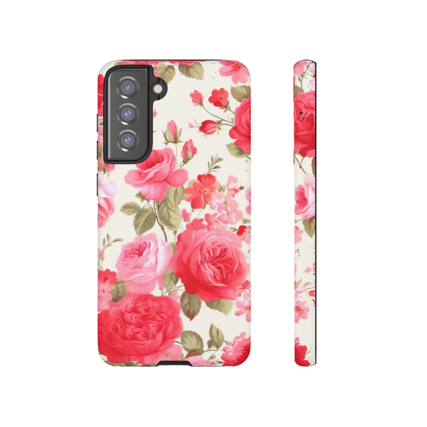 Floral Phone Case - Tough Cases with Elegant Rose Design