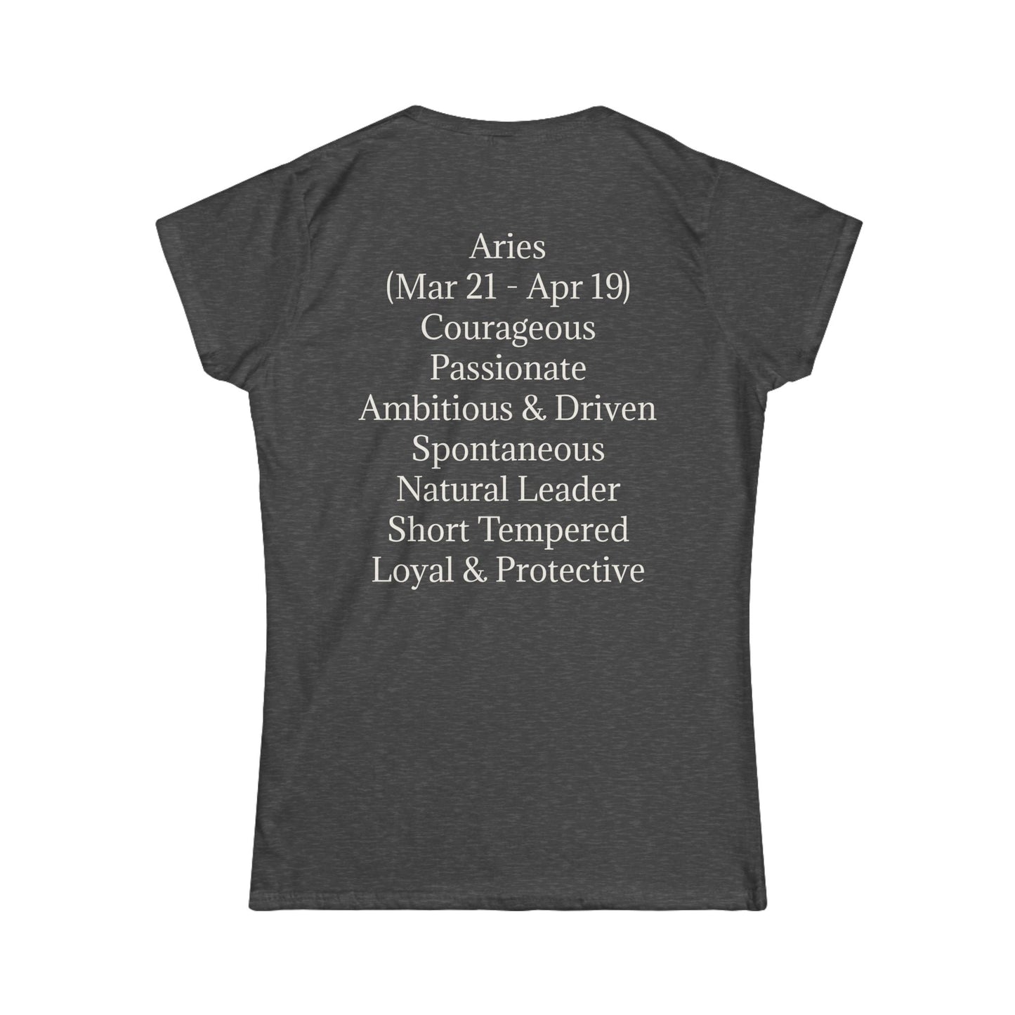 Aries Astrology Graphic Tee - Zodiac Sign Women's Softstyle T-Shirt