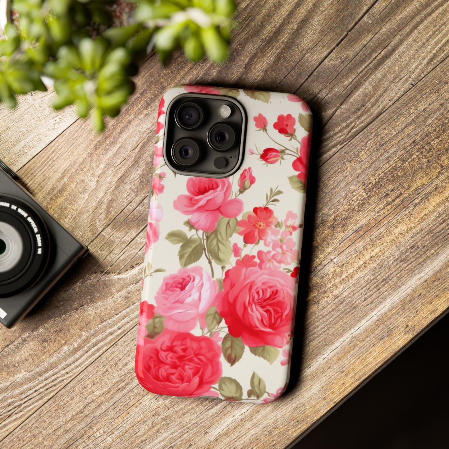 Floral Phone Case - Tough Cases with Elegant Rose Design