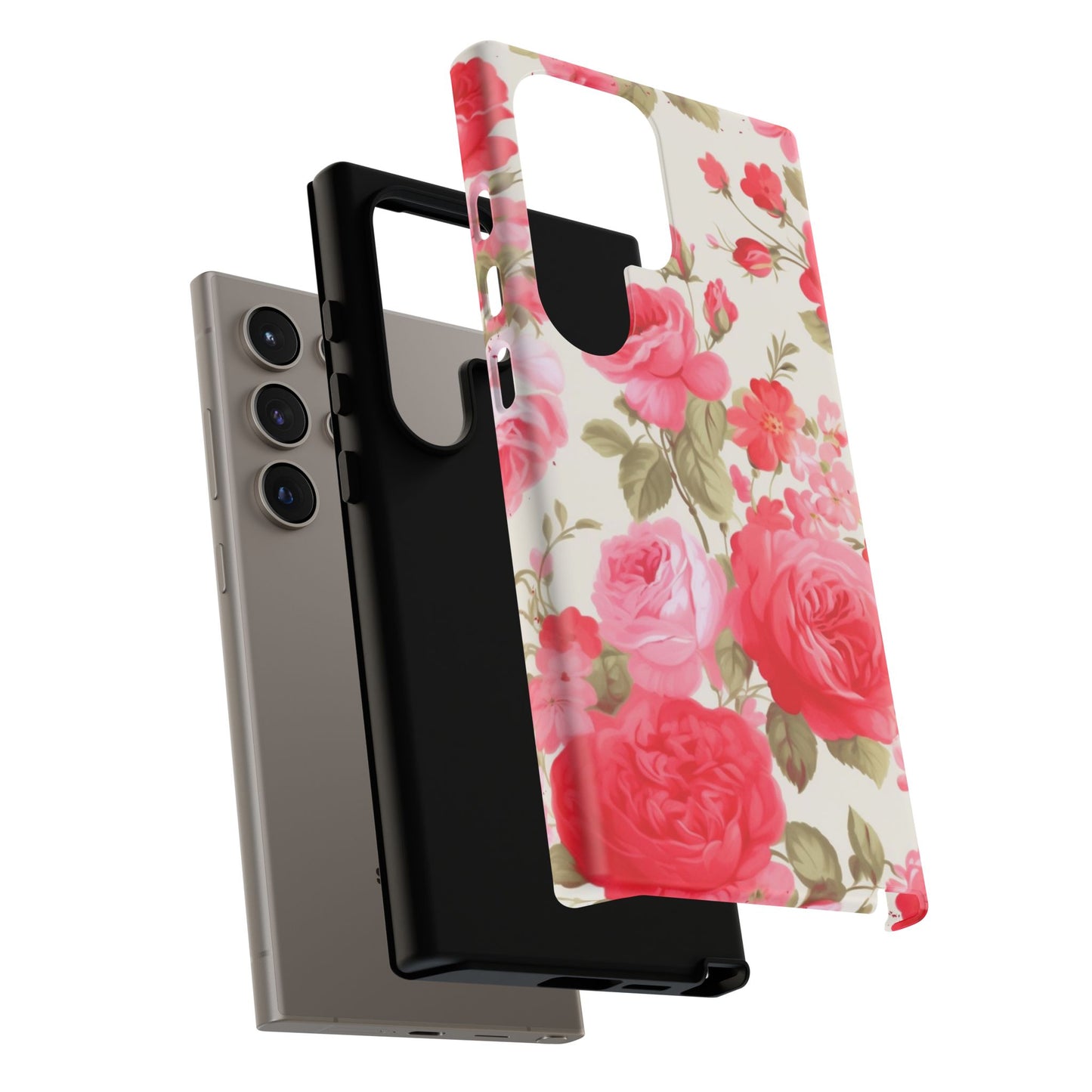 Floral Phone Case - Tough Cases with Elegant Rose Design