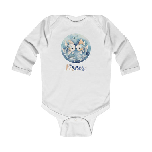 Pisces Infant Long Sleeve Bodysuit – Cute Astrology Baby Outfit