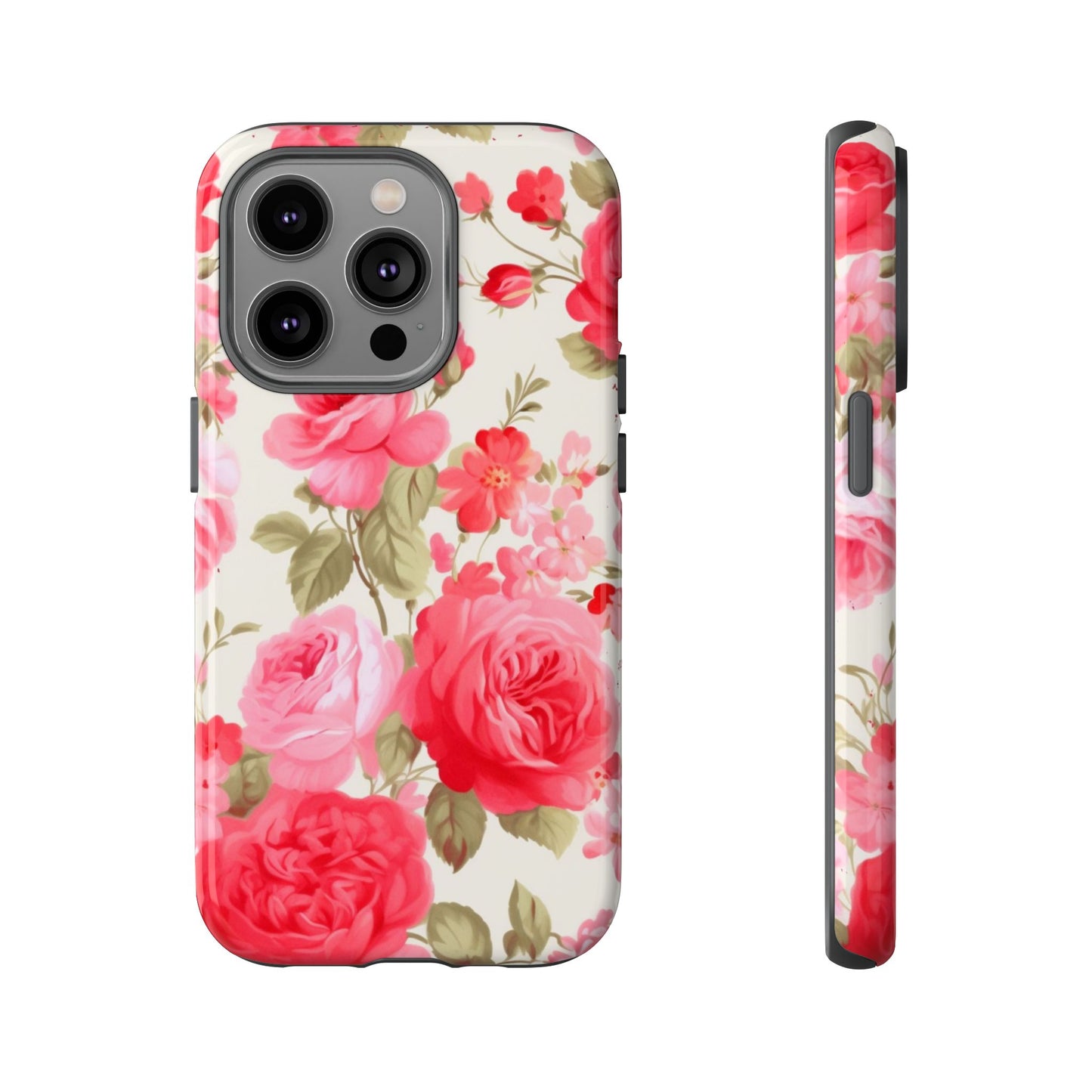 Floral Phone Case - Tough Cases with Elegant Rose Design