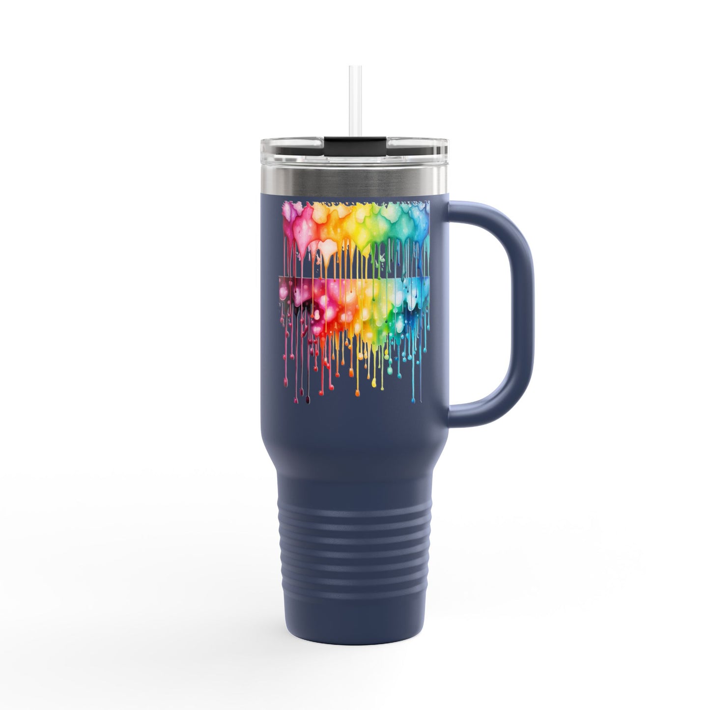 Colorful Drip Art Insulated Travel Mug – 40oz – Perfect for Outdoor Adventures and Daily Hydration