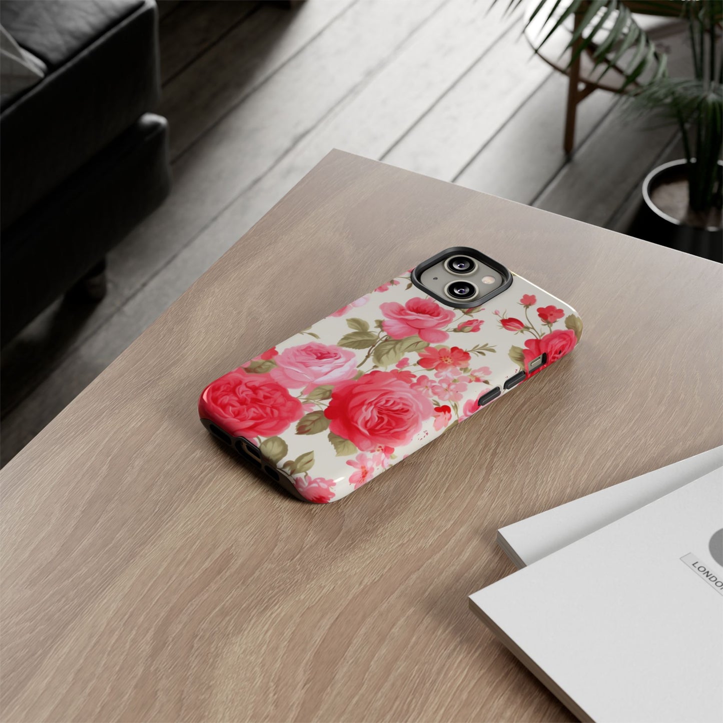 Floral Phone Case - Tough Cases with Elegant Rose Design