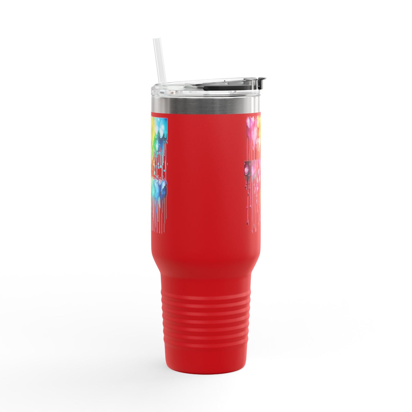 Colorful Drip Art Insulated Travel Mug – 40oz – Perfect for Outdoor Adventures and Daily Hydration