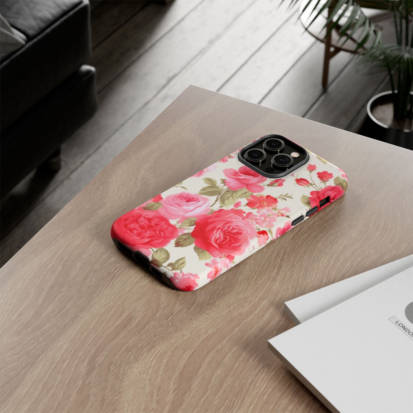 Floral Phone Case - Tough Cases with Elegant Rose Design