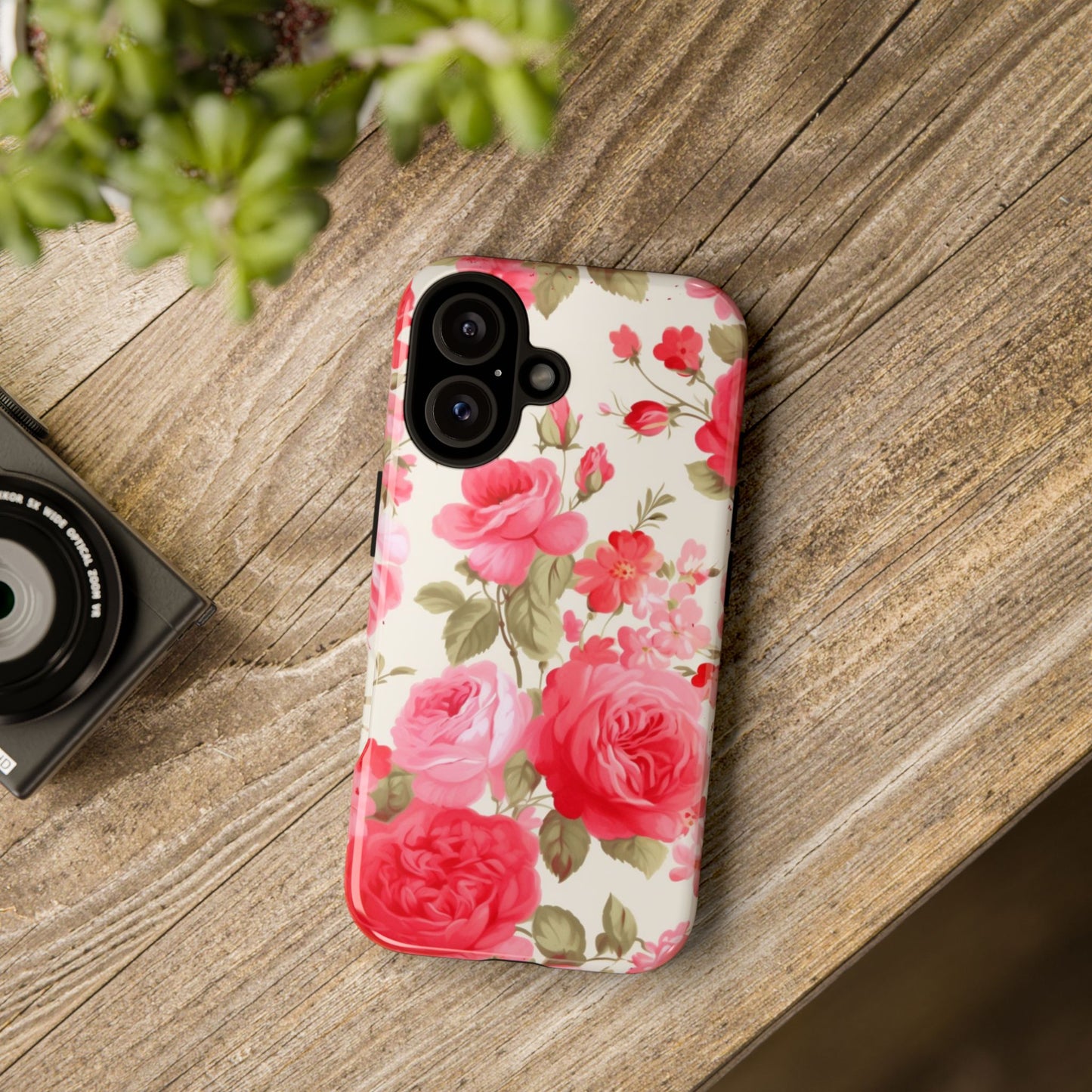 Floral Phone Case - Tough Cases with Elegant Rose Design