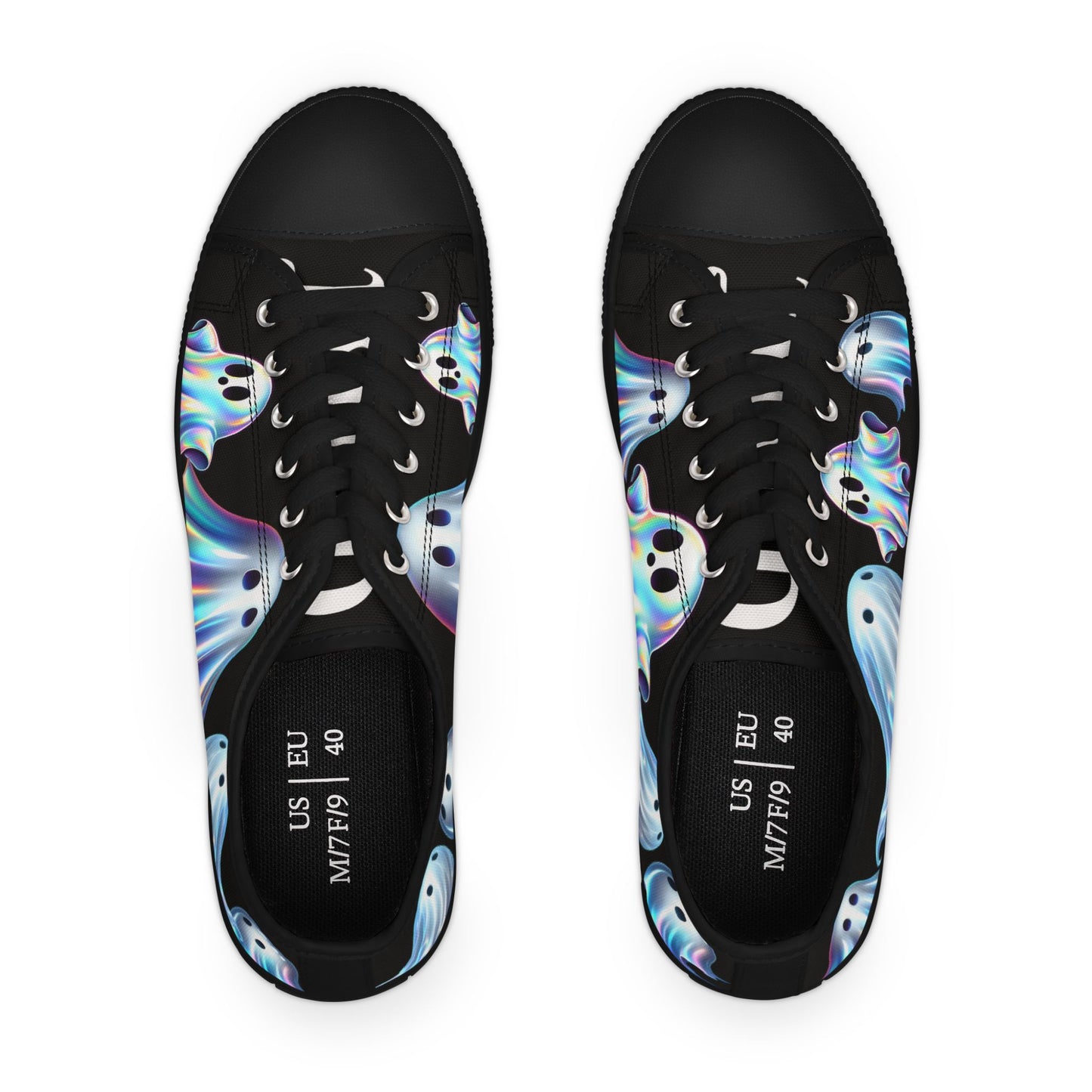 Spooky Ghost Women's Sneakers, Lightweight Ghost Print Sneakers, Halloween Style Shoes, Casual Walking Sneakers, Cute Everyday Shoes