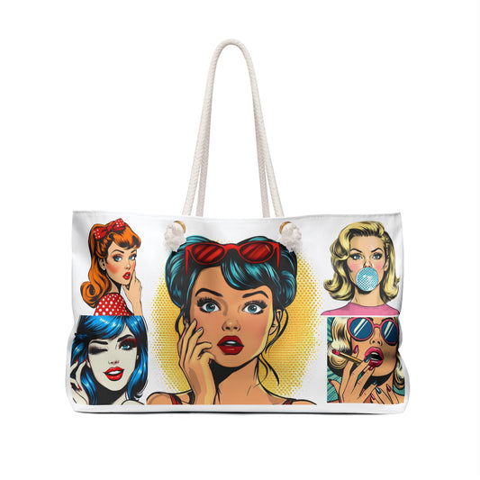 Vintage Glam Pop Art Weekender Bag – Stylish Tote for Travel & Leisure