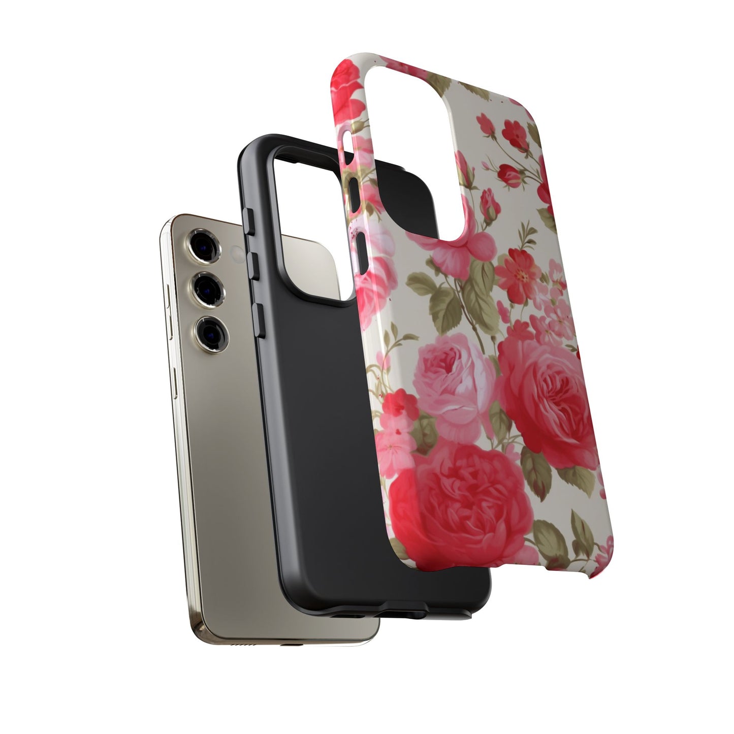 Floral Phone Case - Tough Cases with Elegant Rose Design