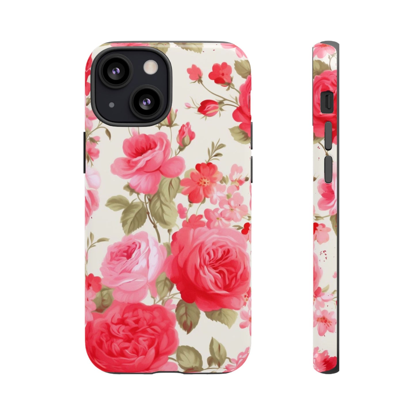 Floral Phone Case - Tough Cases with Elegant Rose Design