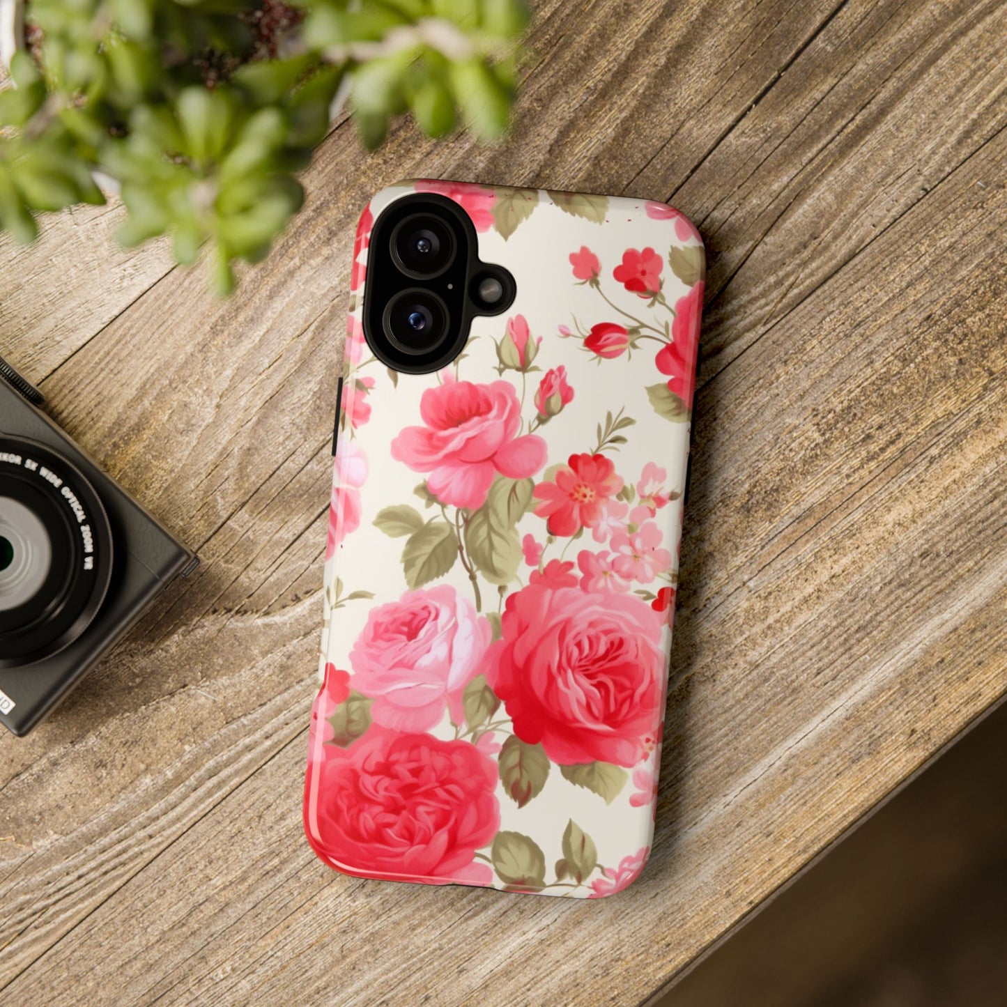 Floral Phone Case - Tough Cases with Elegant Rose Design