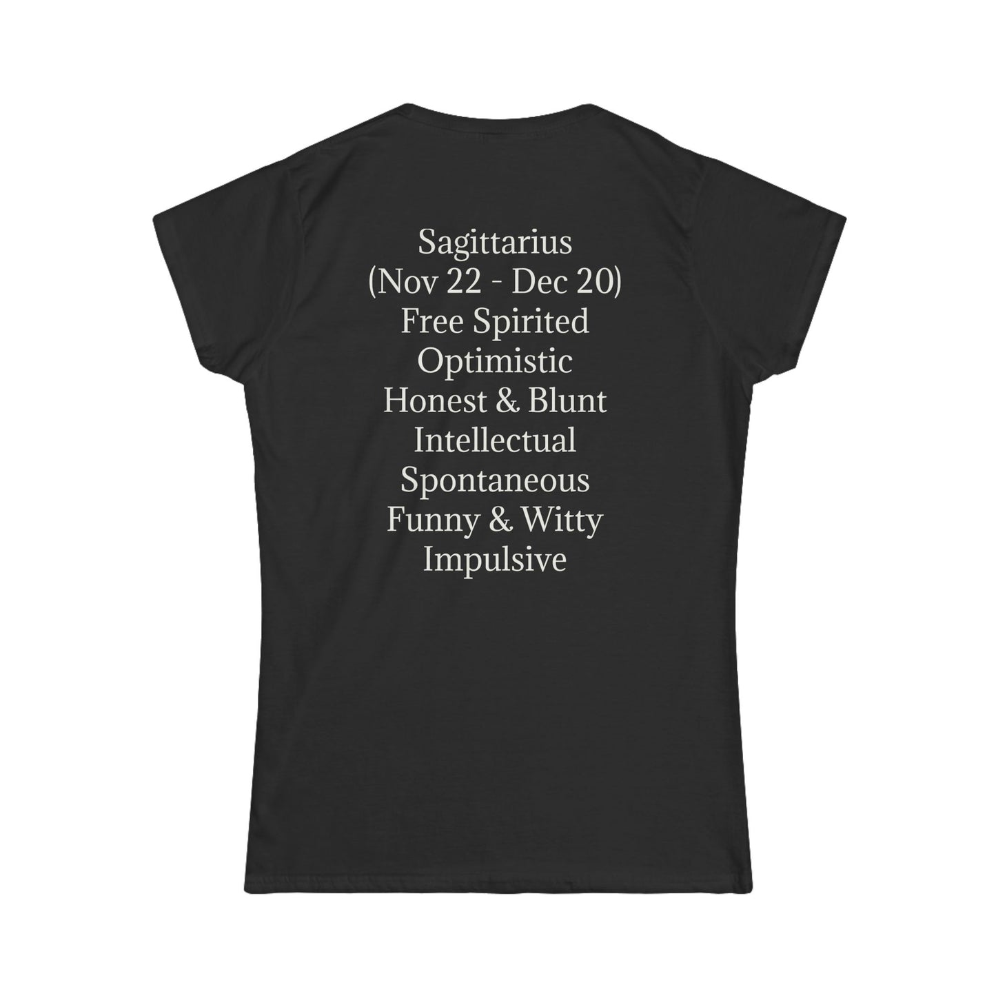 Sagittarius Horoscope Women's Softstyle Tee - Free Spirited & Optimistic Design