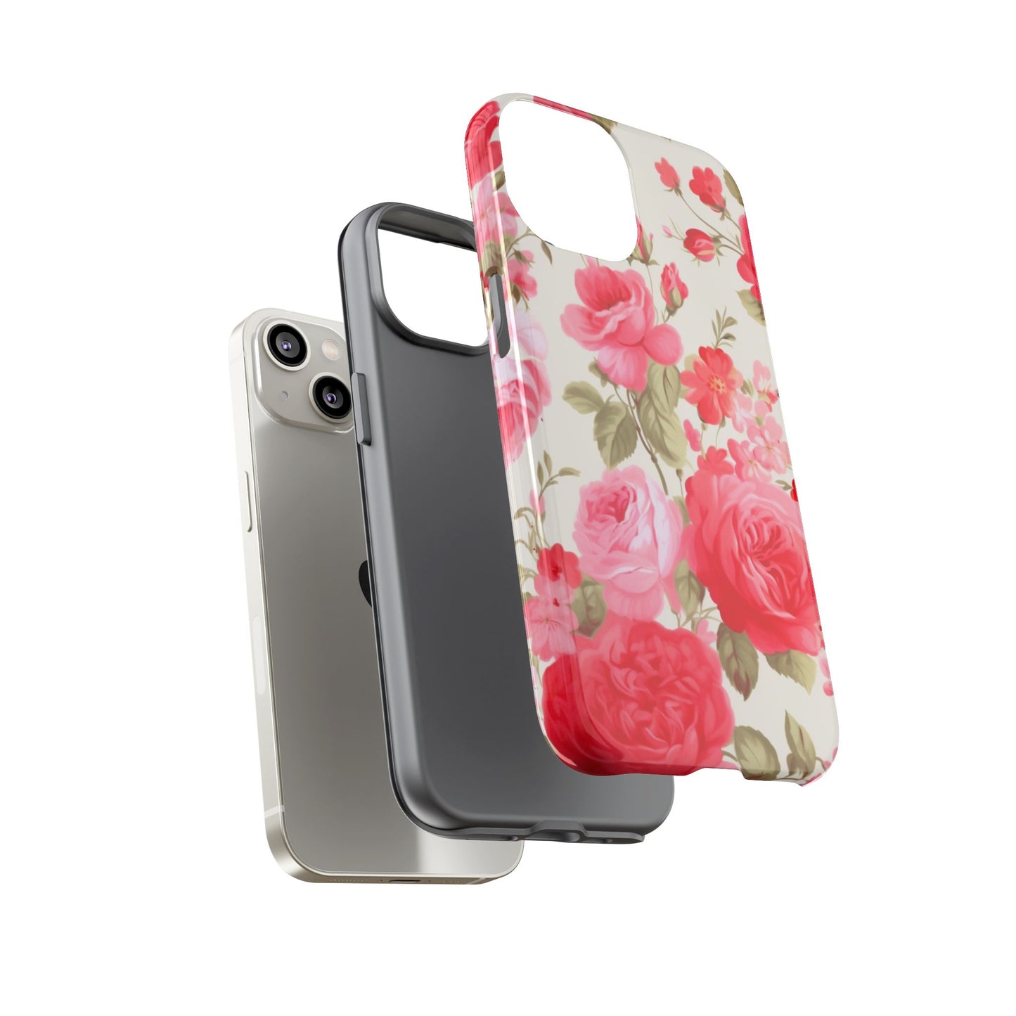 Floral Phone Case - Tough Cases with Elegant Rose Design