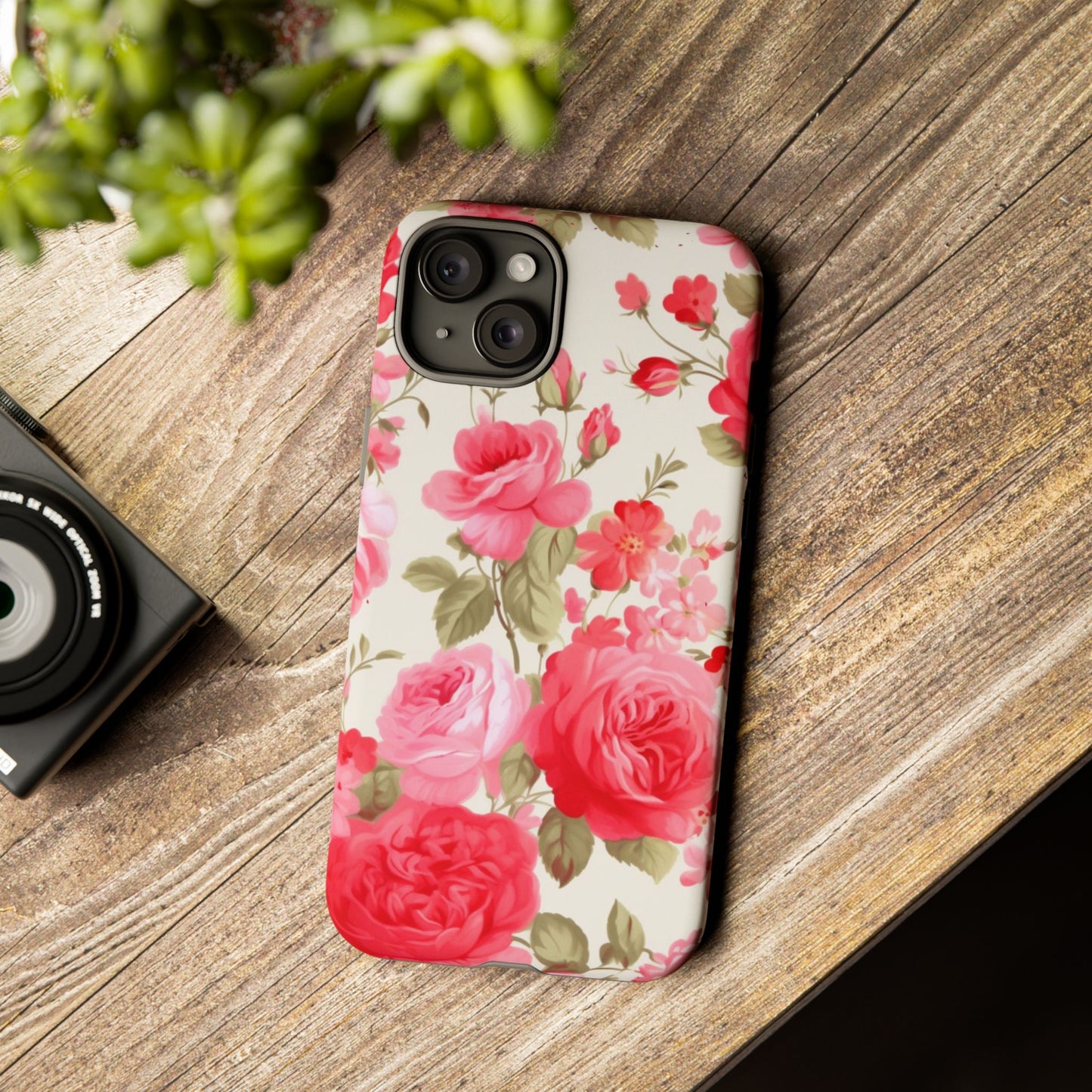 Floral Phone Case - Tough Cases with Elegant Rose Design