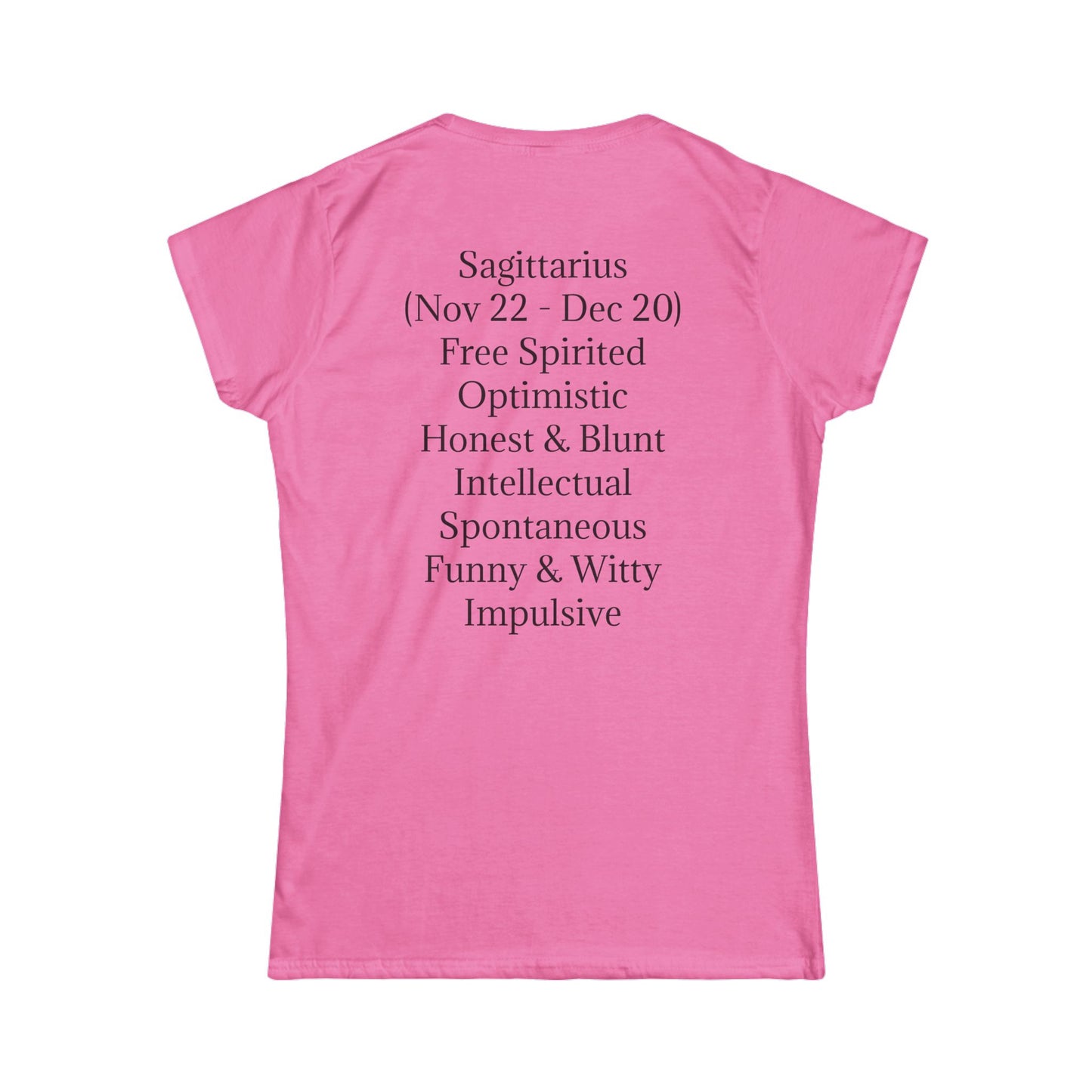 Sagittarius Horoscope Women's Softstyle Tee - Free Spirited & Optimistic Design