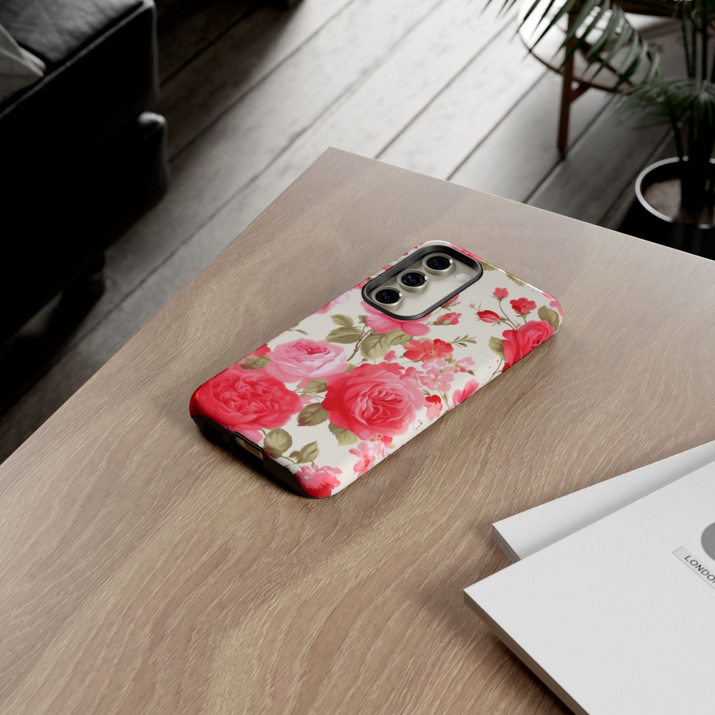 Floral Phone Case - Tough Cases with Elegant Rose Design