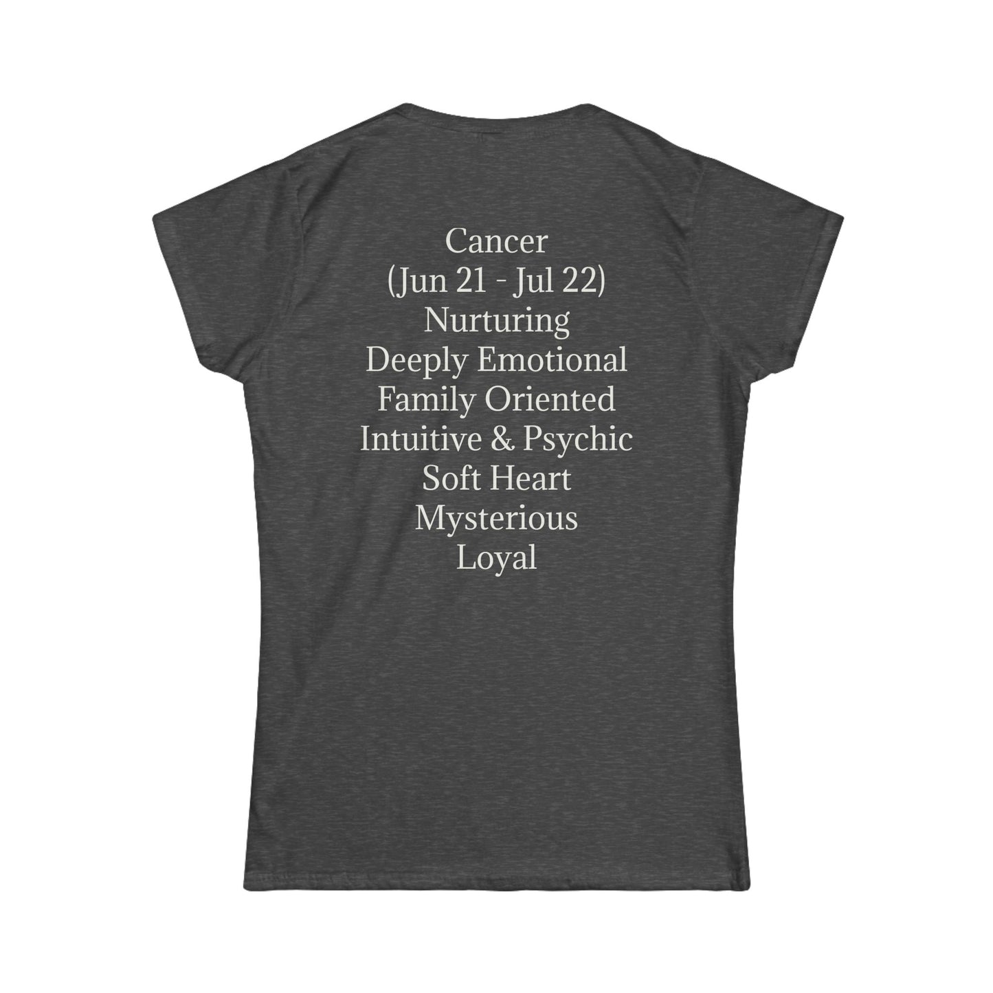 Cancer Zodiac Softstyle Tee - Intuitive & Mysterious Apparel for Astrology Lovers