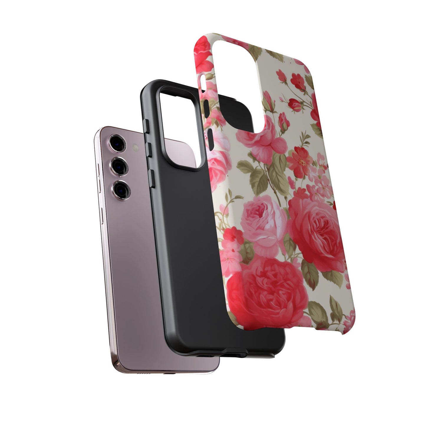 Floral Phone Case - Tough Cases with Elegant Rose Design